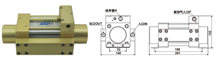 單驅(qū)動(dòng)頭雙作用氣液增壓泵外形尺寸說明